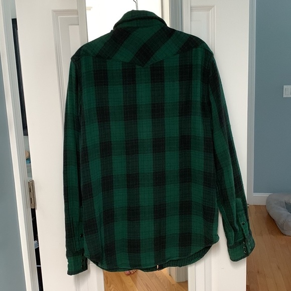 Green Plaid Western Shirt with‎ Snap Buttons - Picture 3 of 8